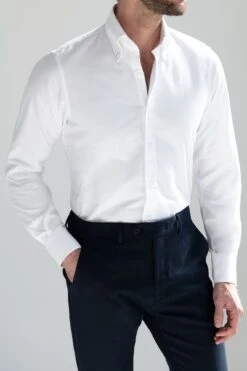 White Soft Oxford Button Down Shirt - Made In Italy